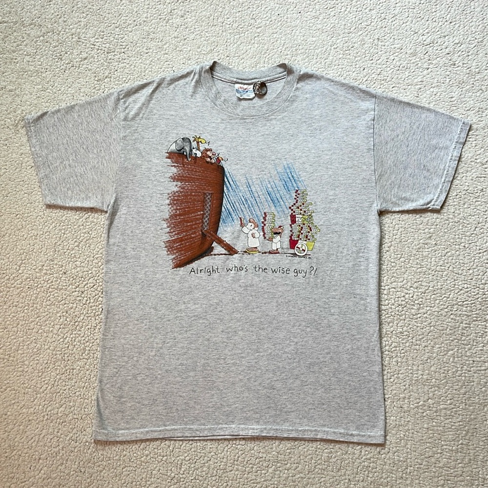 Vintage 80s Noah’s Arc Pizza Delivery Cartoon Art Tee